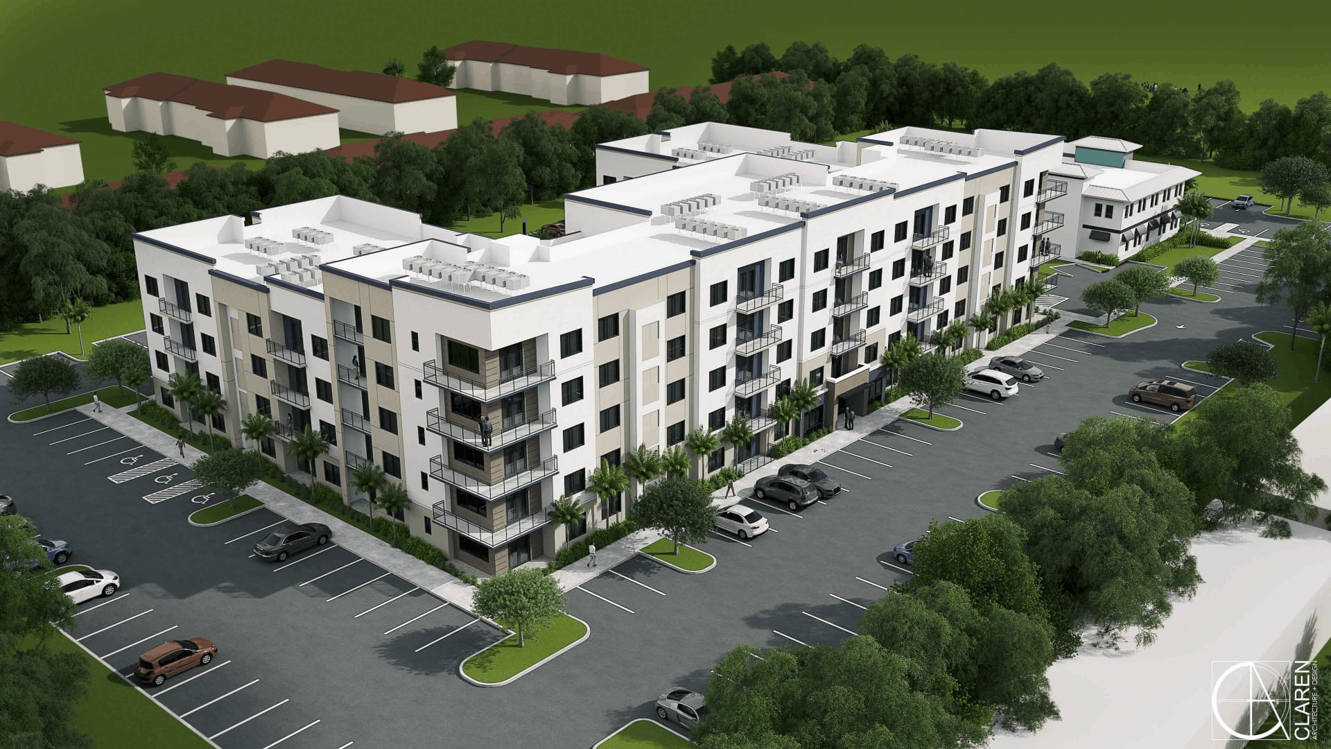 Aerial rendering of the Boca89 five-acre Boca Raton campus and approved multifamily site